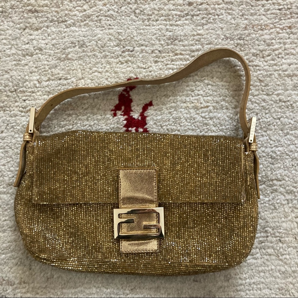 AUTHENTIC FENDI VINTAGE BEADED BAGUETTE BAG SEX AND THE CITY CARRIE BRADSHAW!!